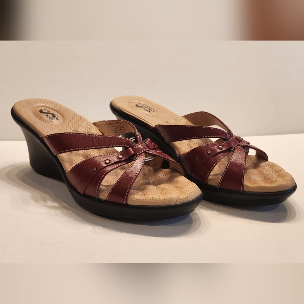 SoftWalk Leather Upper High (3-in) Heel Height Sandals, Women's 10.5 Wide